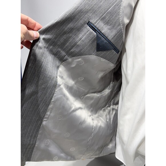 Lauren Ralph Lauren Gray Pinstriped 70% Wool Blend Blazer Stretch Men's Size 44R - Picture 7 of 9
